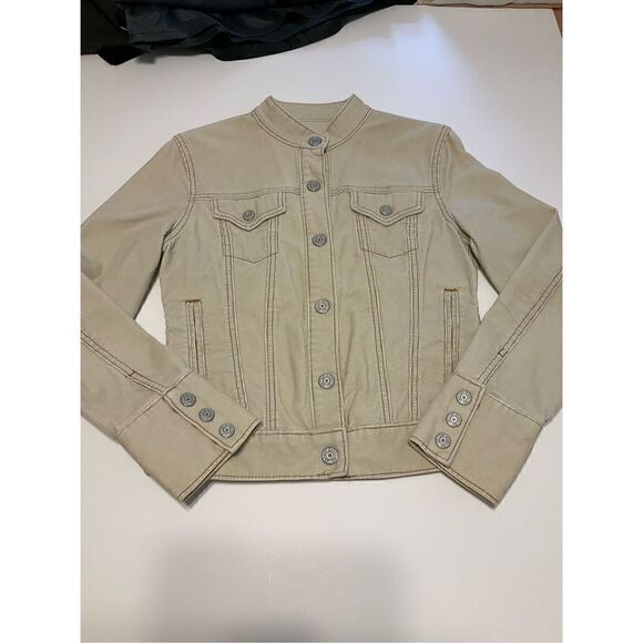 Vintage Y2K GAP Stretch Corduroy Jacket, Cream with Brown Stitching, XS - Picture 4 of 8